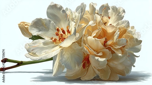 Exquisite cream colored flower with rich texture high resolution image