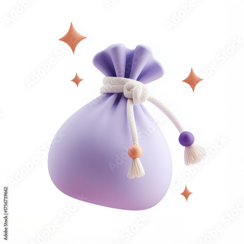 추석 복주머니 3D 일러스트
