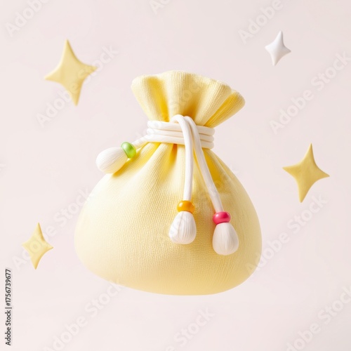 추석 복주머니 3D 일러스트
