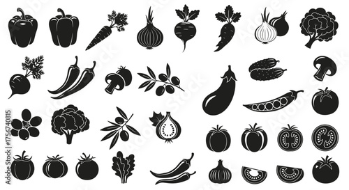 A diverse collection of fresh vegetables and produce meticulously arranged for visual appeal.