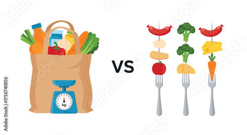 Comparing the impact of balanced eating and food choices on overall health and well being.