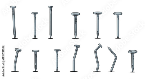 A collection of different types of orthopedic surgical nails for fracture fixation and bone repair treatments.