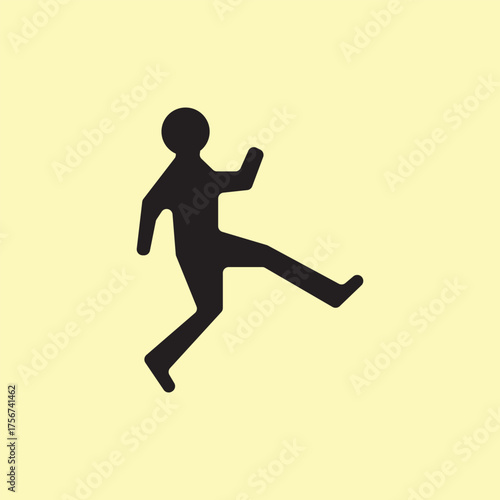 Silhouette of a man walking icon vector illustration. A person walking happily sign