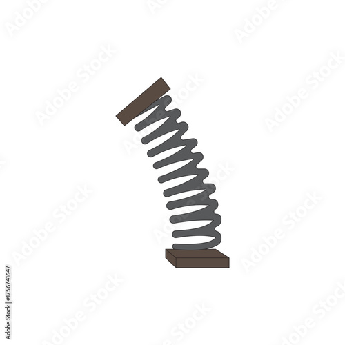 Spring coils vector illustration on white background. Flexible spiral metal wire