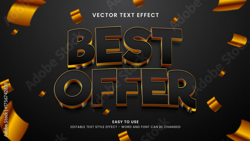 best offer editable text effect 3d vector