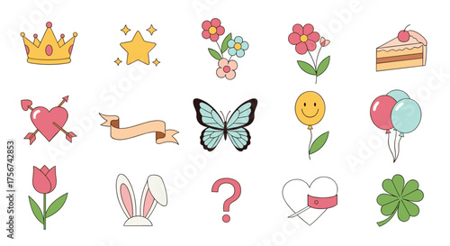 A charming collection of decorative icons for various occasions.