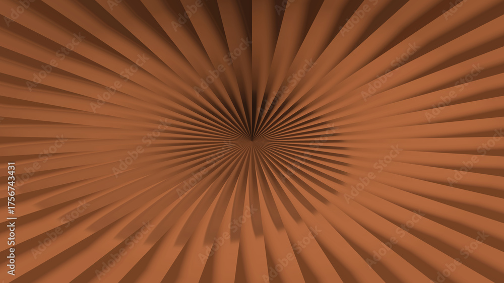 Obraz premium An abstract vortex of radiating brown lines creates a mesmerizing optical illusion, drawing the eye into a central point with dynamic energy and depth