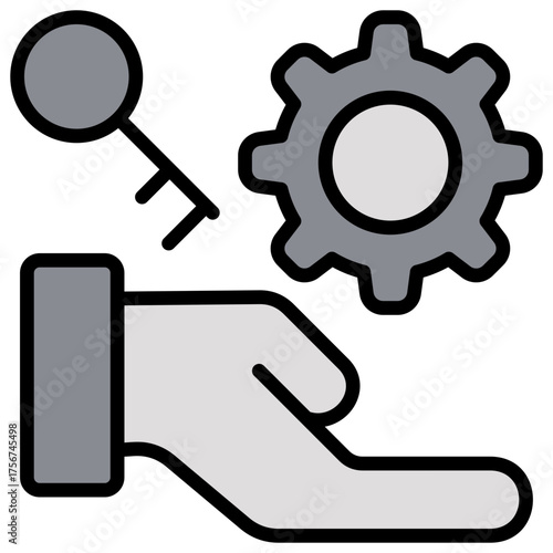 Services Grey Icon Editable Stroke