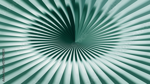 A mesmerizing teal abstract background featuring radial lines emanating from a central point, creating a dynamic and visually striking composition