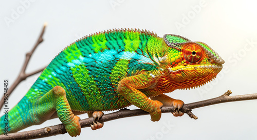 Wallpaper Mural Colorful chameleon resting on a tree branch Torontodigital.ca