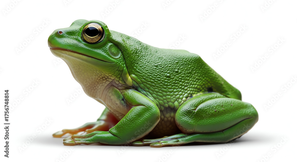 Fototapeta premium Green frog isolated on white background