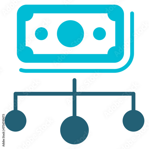 Expenditure Glyph Blue Icon