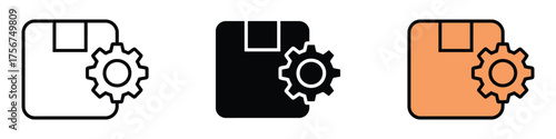 Product management icon vector. system settings, software updates, and optimized delivery solution symbol. vector illustration.