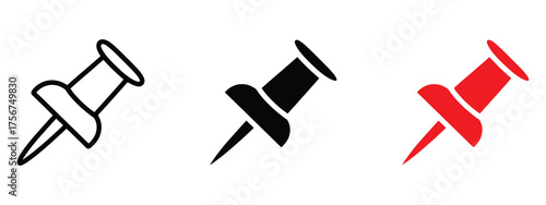 Pushpin, thumbtack icon vector. project management and organizational visual symbol. vector illustration.