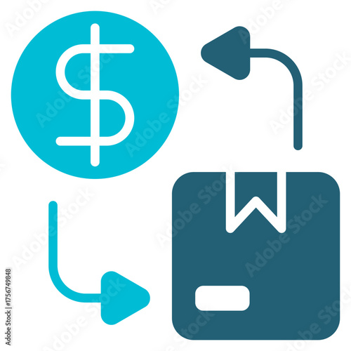 Trade Glyph Blue Icon