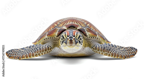 Wallpaper Mural Sea turtle facing forward on white background Torontodigital.ca