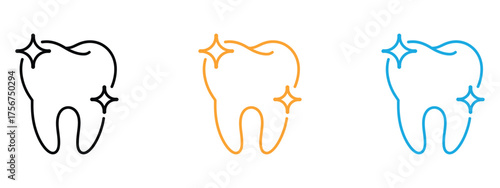 Clean tooth icon vector. dental clinics, healthy smiles symbol. vector illustration.