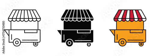 Food cart icon vector. fresh treats and delicious street food symbol. vector illustration.