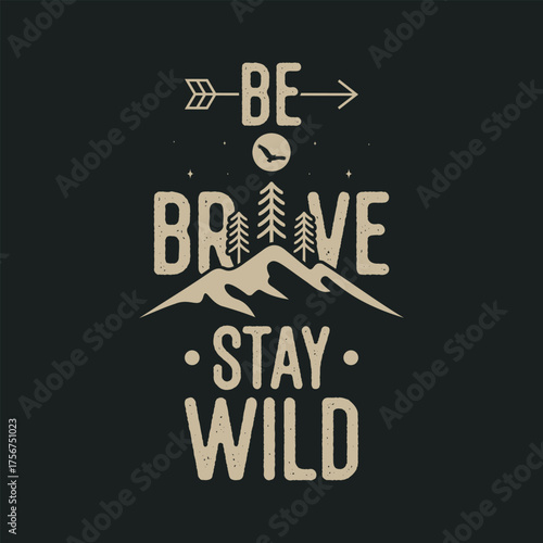 Mountain adventure vintage retro wildlife wilderness forest river pine trees wolf bear hill hiking lover campfire adventures typography great outdoors wanderlust wander graphics tshirt design
