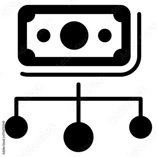 Expenditure Glyph Black Icon