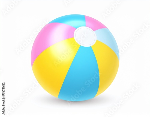 Free Download Vibrant multi-colored inflatable beach ball for summer fun and poolside activities, perfect for playful outdoor recreation and relaxation on sunny days - GFXLoad