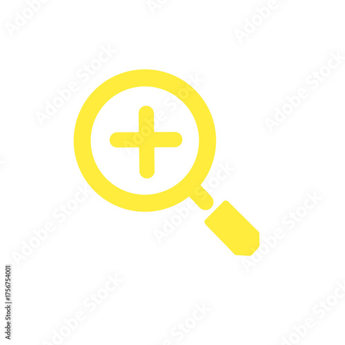 Zoom in icon with magnifying glass and plus sign for search and UI design／検索やUIデザインに使えるプラス付き拡大アイコン