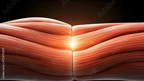 Abstract Red Cubes Waveform Formed Texture With Glowing Center Light