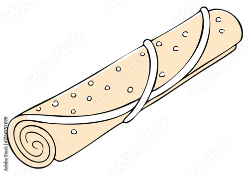 Rolled Pancake with Cream Filling and Decorative Dots