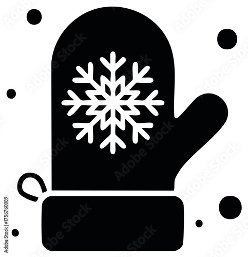 Winter Mitten Adorned with Delicate Snowflake Symbolizing Cozy Warmth and Winter Fun