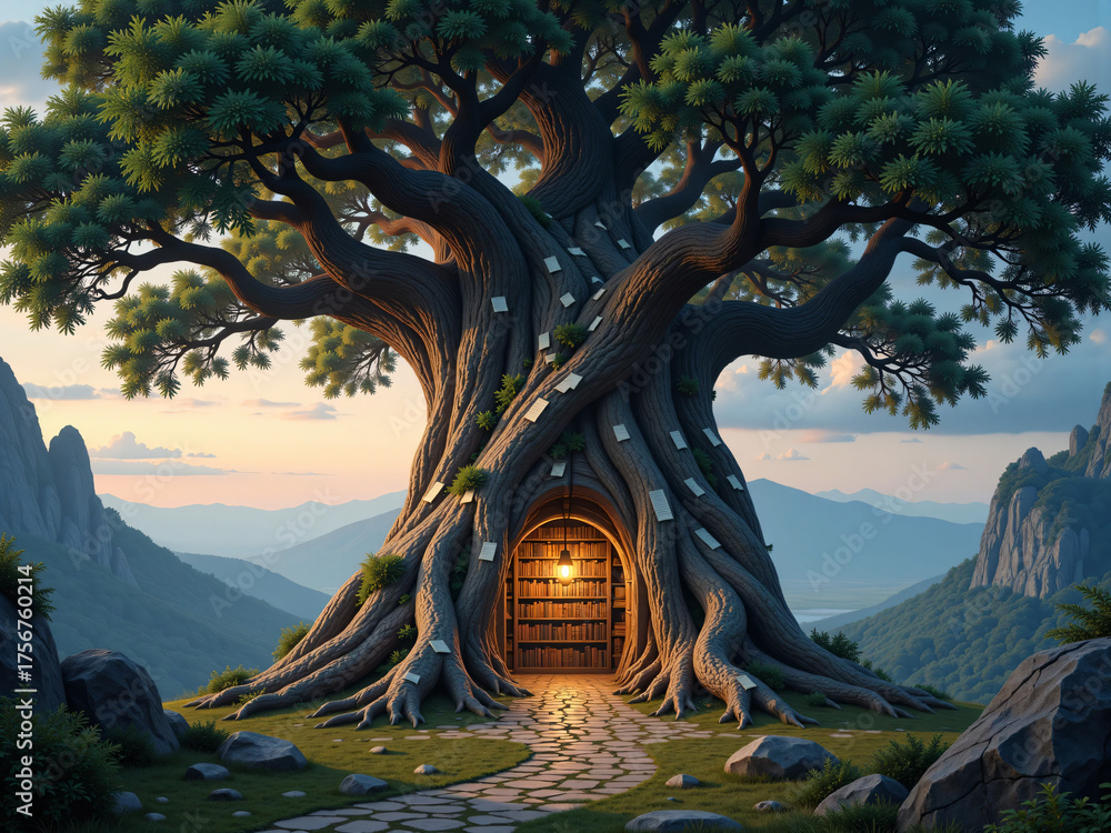 Fototapeta premium Library in a tree