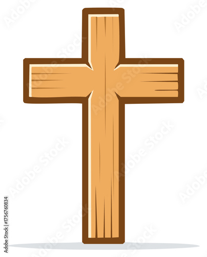 Religious Symbol Wood Cross Illustration Faith and Belief Concept