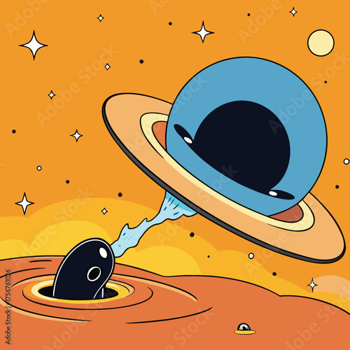 Cosmic black hole consuming bearish market sentiment in galactic event