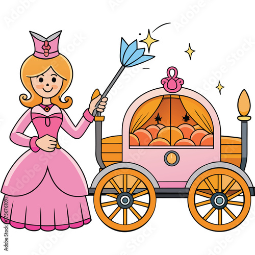 Fairy godmother transformation magic pumpkin carriage cinderella fairytale princess magic wand