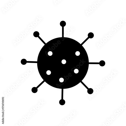 Microbe Glyph Icon, Flat Healthcare Symbol, Minimalist Medical Bacteria Sign Vector Art for Science and Health Design