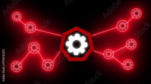 Cuber security lock icon isolated on dark background.Neon Lines on Black Background lock connection,