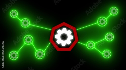 Cuber security lock icon isolated on dark background.Neon Lines on Black Background lock connection,