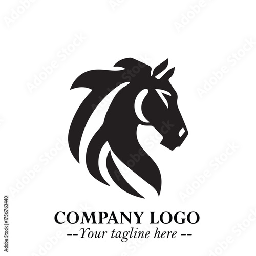 Elegant horse head logo design for company branding
