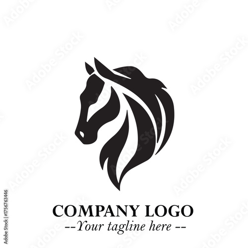 Elegant horse head logo design for company branding