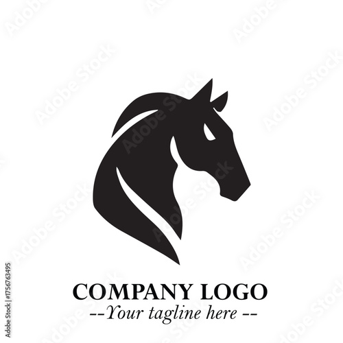 Elegant horse head logo design for company branding