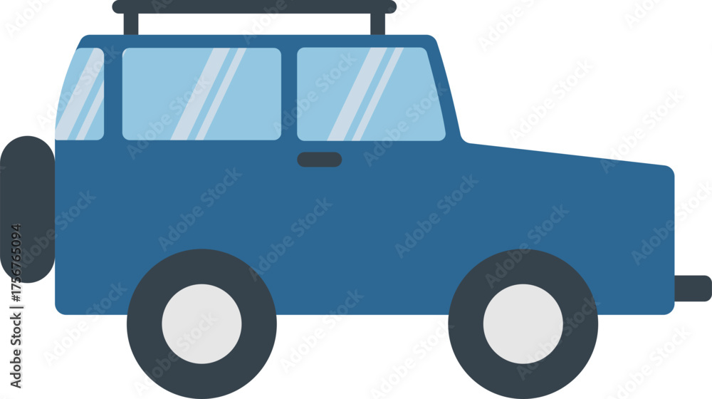 Obraz premium Blue off-road vehicle icon, perfect for outdoor adventures and travel graphics