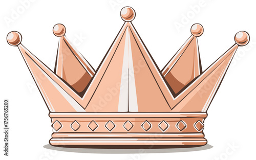 Elegant rose gold royal crown illustration for nobility and victory