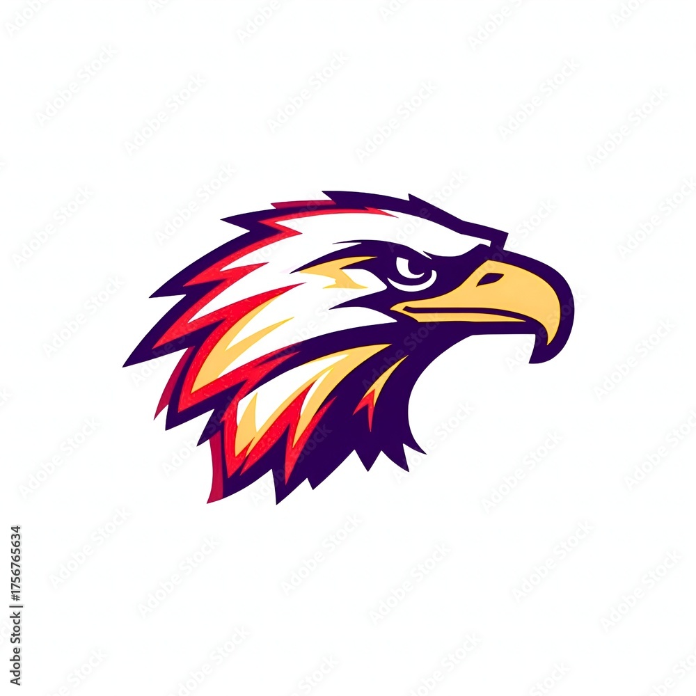 Obraz premium Powerful eagle head logo design for sports team, business, or patriotic branding