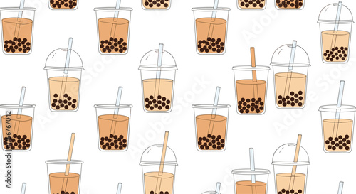 A sweet bubbly drink with tapioca pearls for a refreshing treat.