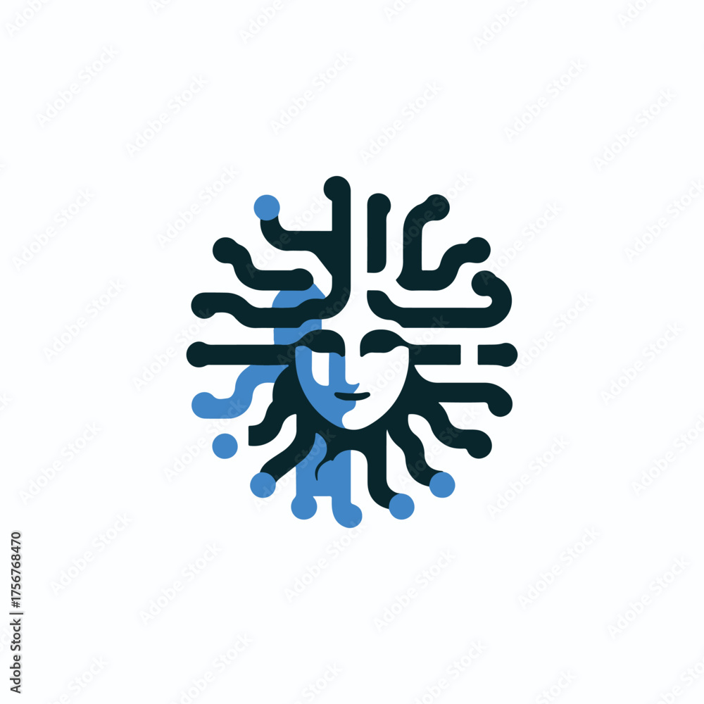 Obraz premium Medusa Digital Tech Logo