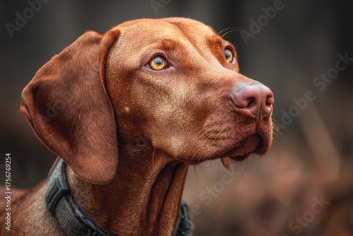 Wallpaper Mural Hungarian hound pointer vizsla dog exploring a colorful autumn landscape filled with fallen leaves and vibrant trees in the background during a sunny afternoon Torontodigital.ca