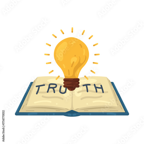 Illustration of Light Bulb on Book of Truth