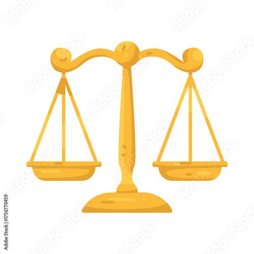 Illustration of Golden Scale of Justice