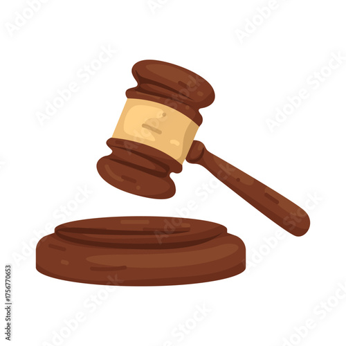 Illustration of Wooden Gavel and Sound Block
