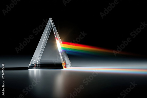 Abstract prism with rainbow light symbolizing vision