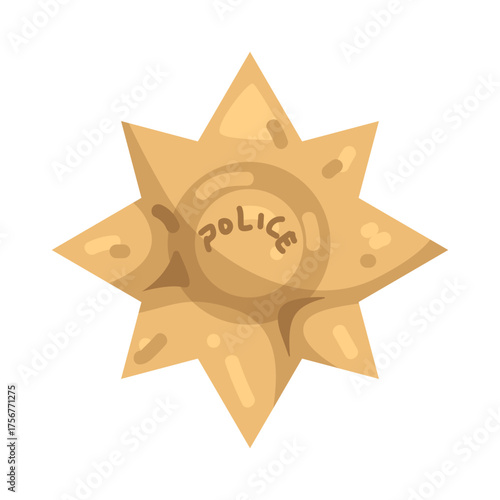 Illustration of Police Badge Star